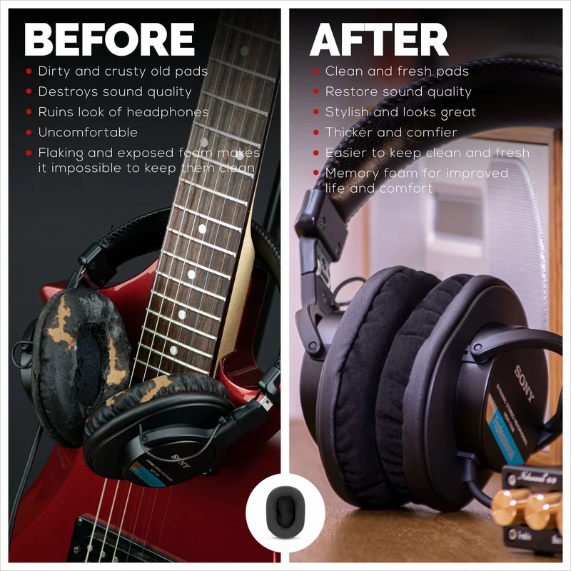 SONY MDR-7506 Ersatz-Premium-Ohrpolster - Micro Suede
