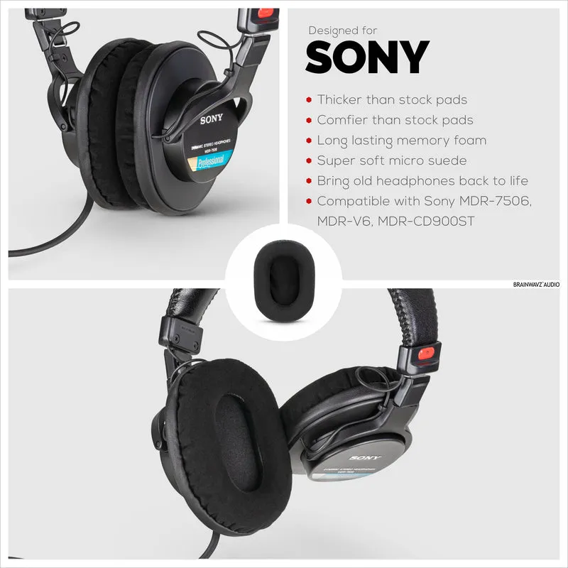 SONY MDR-7506 Ersatz-Premium-Ohrpolster - Micro Suede