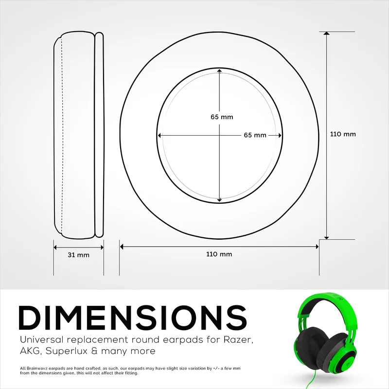 Brainwavz GEL Gaming Earpads - XL - Micro Suede dengan Memory Foam
