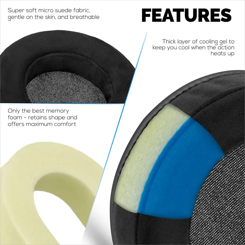 Brainwavz GEL Gaming Earpads - XL - Micro Suede dengan Memory Foam