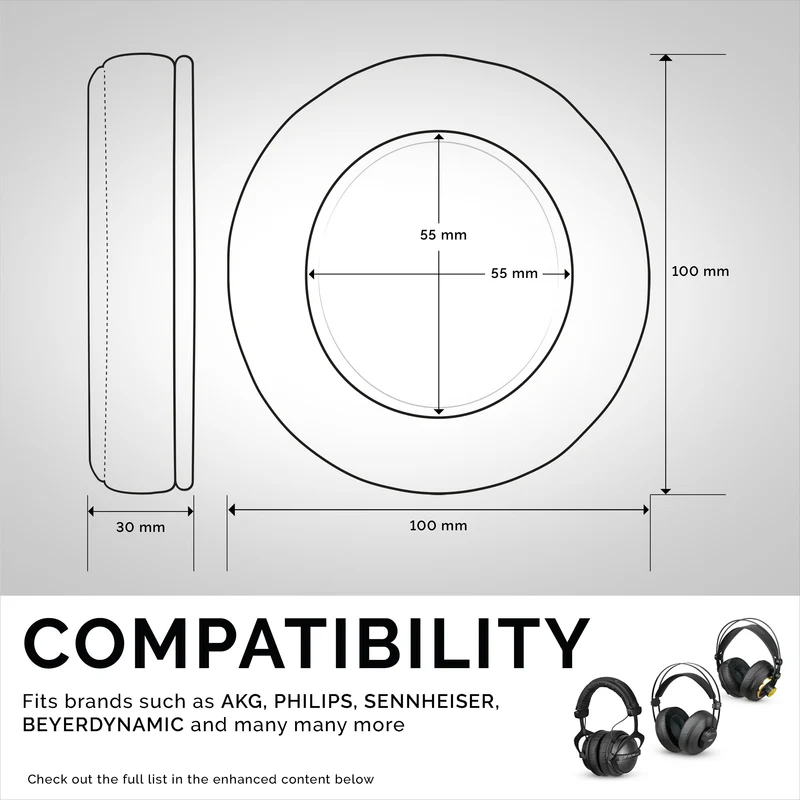Kopfhörer Memory Foam Earpads - Rund - Hybrid