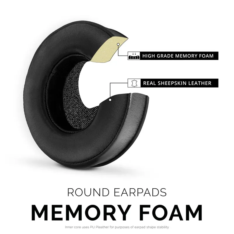 Kopfhörer Memory Foam Ohrpolster - Rund - Schaffell Leder
