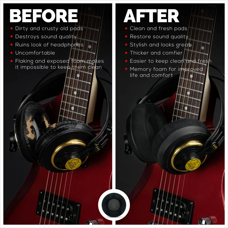 Kopfhörer Memory Foam Earpads - Rund - Velours