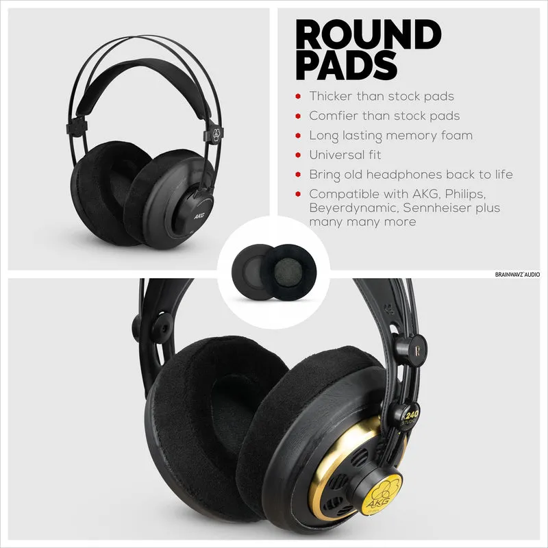 Kopfhörer Memory Foam Earpads - Rund - Velours