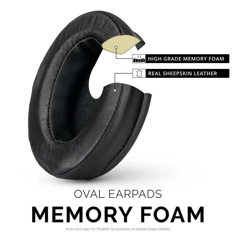 Kopfhörer Memory Foam Ohrpolster - Oval - Schaffell Leder