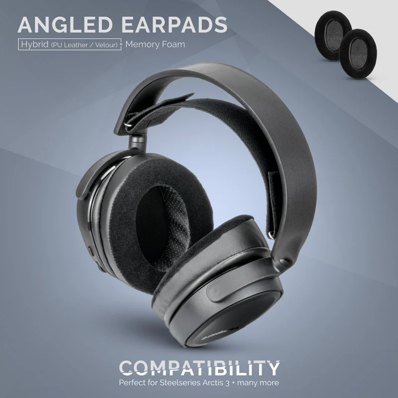 Hybrid abgewinkelte ovale Kopfhörer Memory Foam Earpads