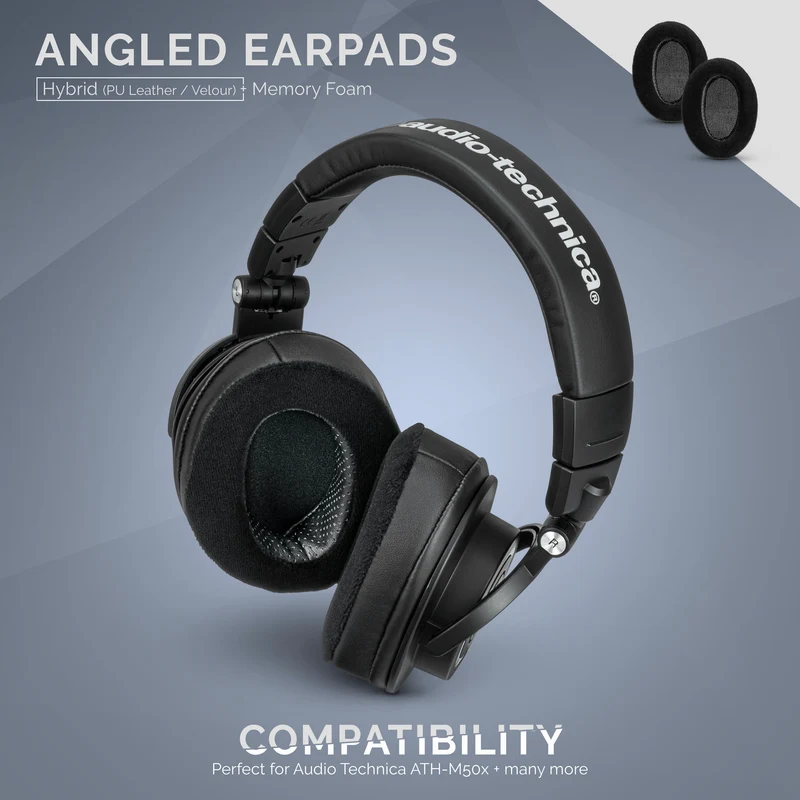 Hybrid abgewinkelte ovale Kopfhörer Memory Foam Earpads