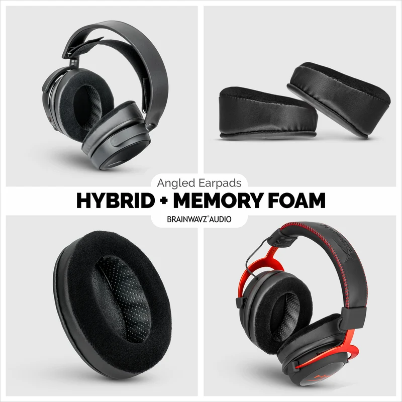 Hybrid abgewinkelte ovale Kopfhörer Memory Foam Earpads