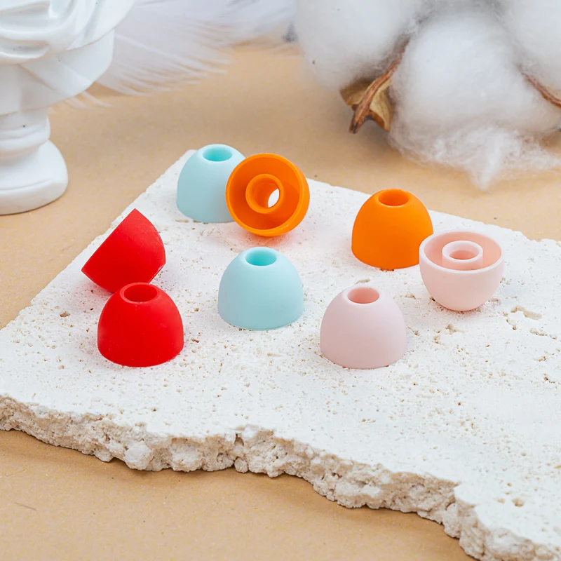 【KBEAR Rainbow——Clearance】Soft Silicone Earbuds Eartips 4mm Connector Hole 8PCS/4 Pairs