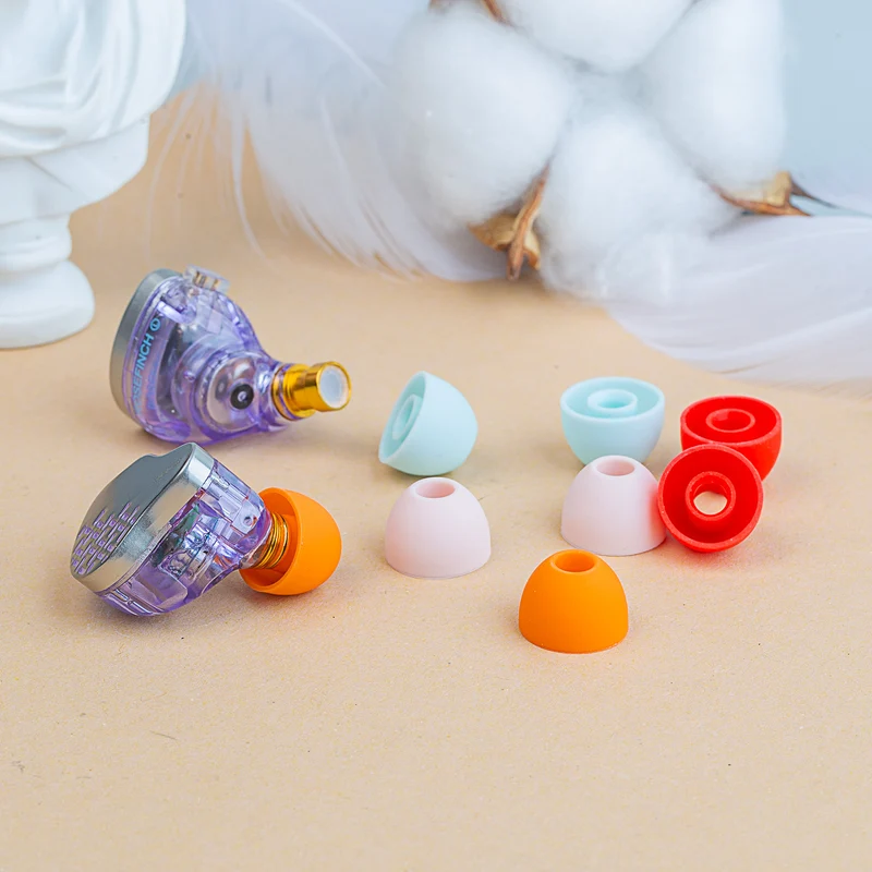 【KBEAR Rainbow——Clearance】Soft Silicone Earbuds Eartips 4mm Connector Hole 8PCS/4 Pairs