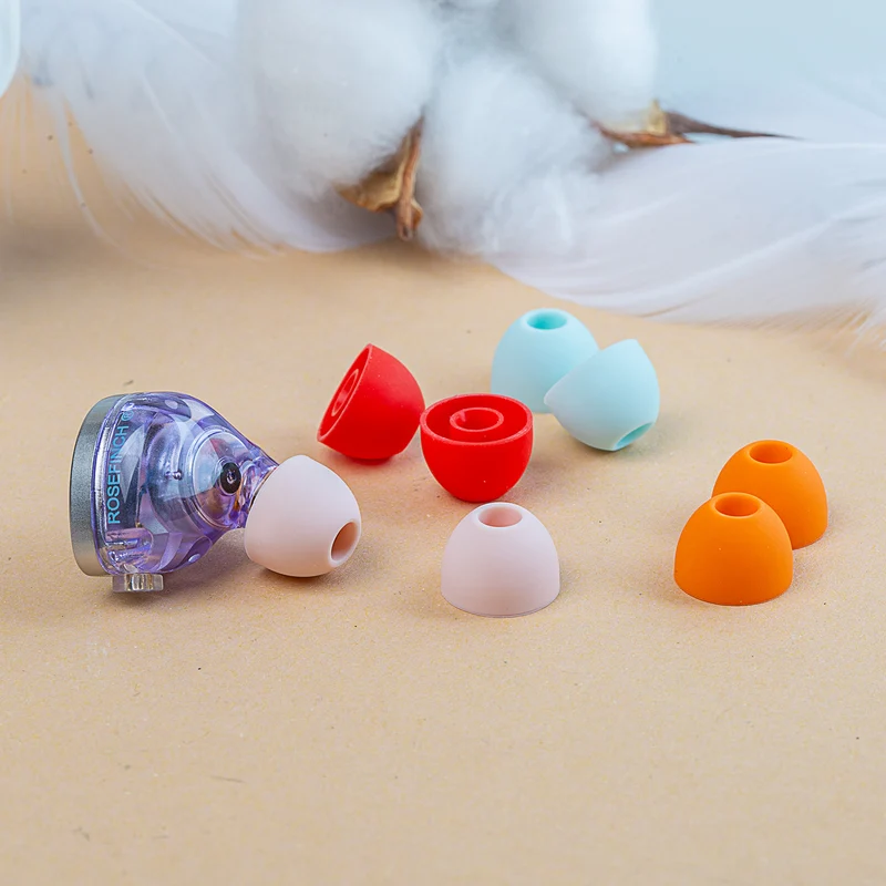 【KBEAR Rainbow——Clearance】Soft Silicone Earbuds Eartips 4mm Connector Hole 8PCS/4 Pairs