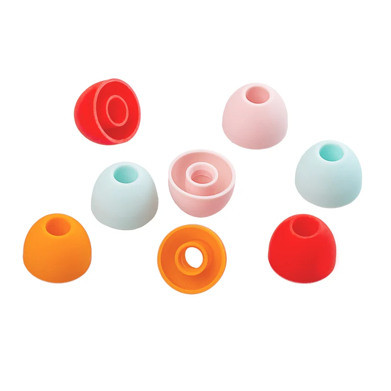 【KBEAR Rainbow——Clearance】Soft Silicone Earbuds Eartips 4mm Connector Hole 8PCS/4 Pairs