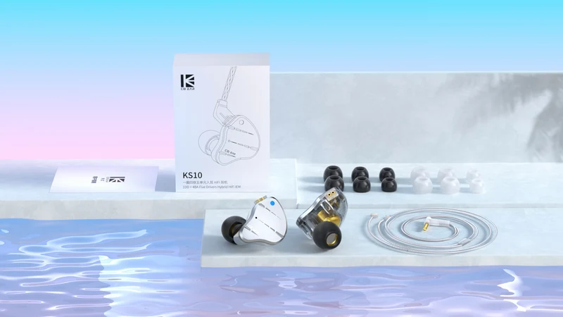 【KBEAR KS10——Clearance】 1DD+4BA Metal Earphone Sport Game Music In Ear Monitors