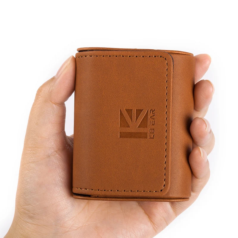 【KBEAR Leather Case 】High-end Leather Earphone Case Earphones and Cables Storage Case
