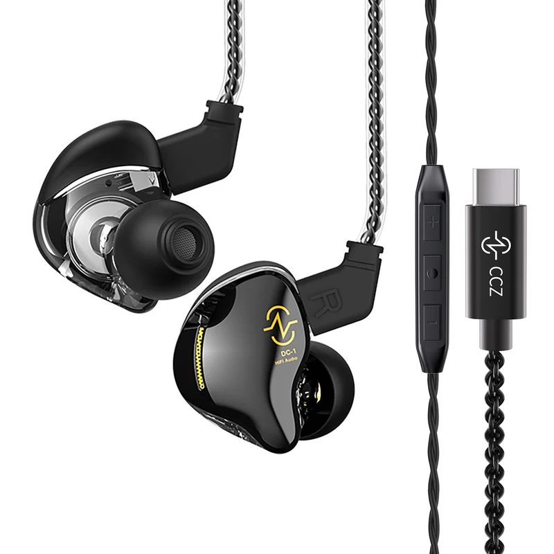 【CCZ Coffee Bean——Clearance 】 10mm Dual Magnetic Circuit DD IEM Headphones HIFI Immersive Bass Sound Wired Earbuds