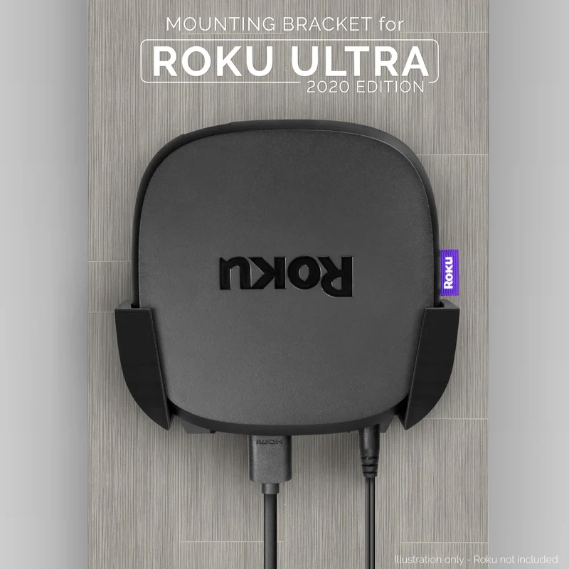 Roku Ultra 2020 Wand- und TV-Halterung - Klebehalterung, keine Schrauben oder Unordnung