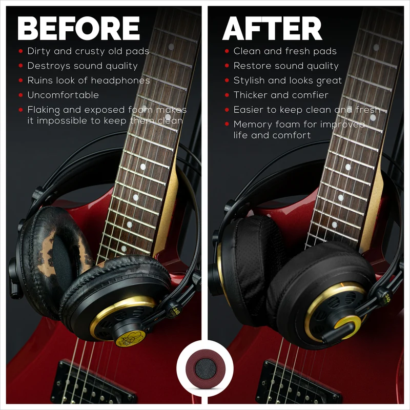 Kopfhörer Memory Foam Earpads - Rund - Perforiert