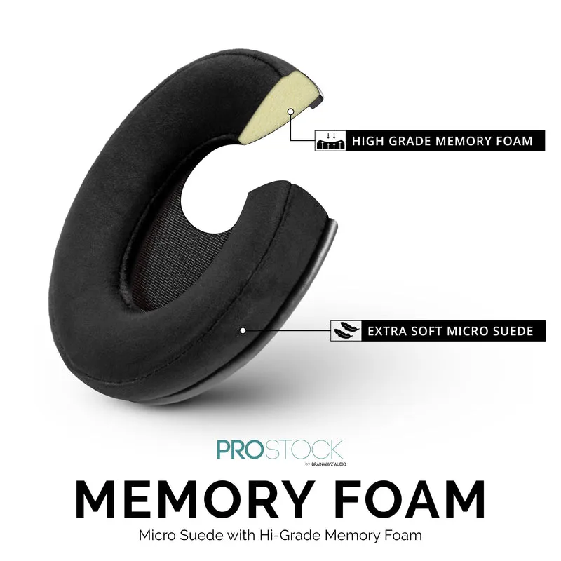 Pad Telinga Gantian ProStock ATH M50X & M Series - Bentuk Rekaan Tersuai dengan Busa Memori - Suede Mikro