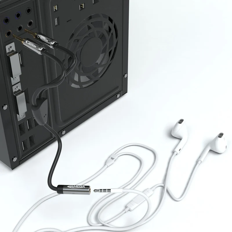 AUX Splitter - 3,5mm Klinkenbuchse auf 2x 3,5mm Mikrophon u Lautsprecher