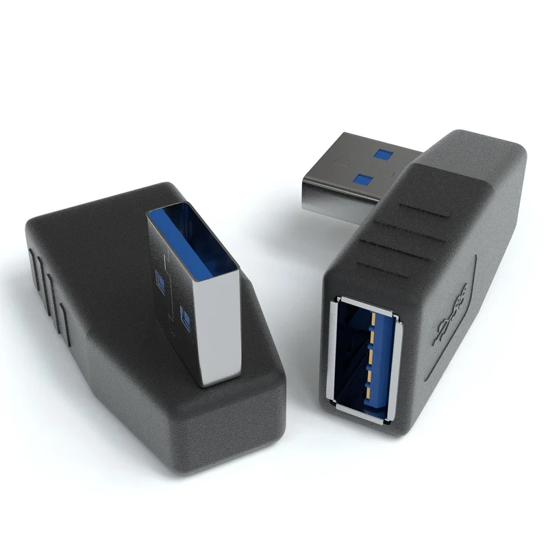 USB-A 3.0 Stecker 90° Links - USB-A 3.0 Buchse