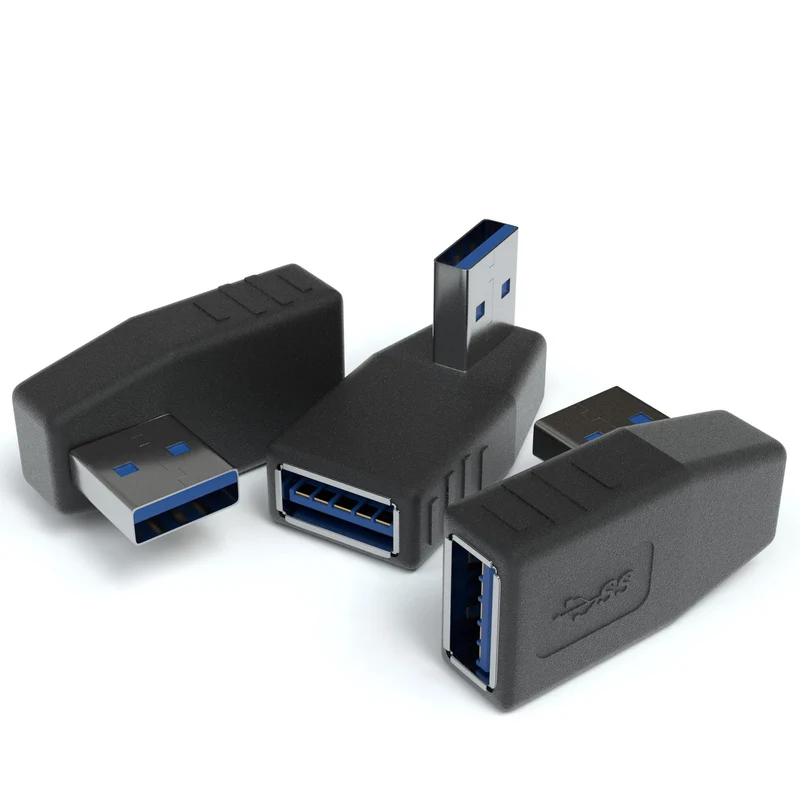 USB-A 3.0 Stecker 90° Links - USB-A 3.0 Buchse