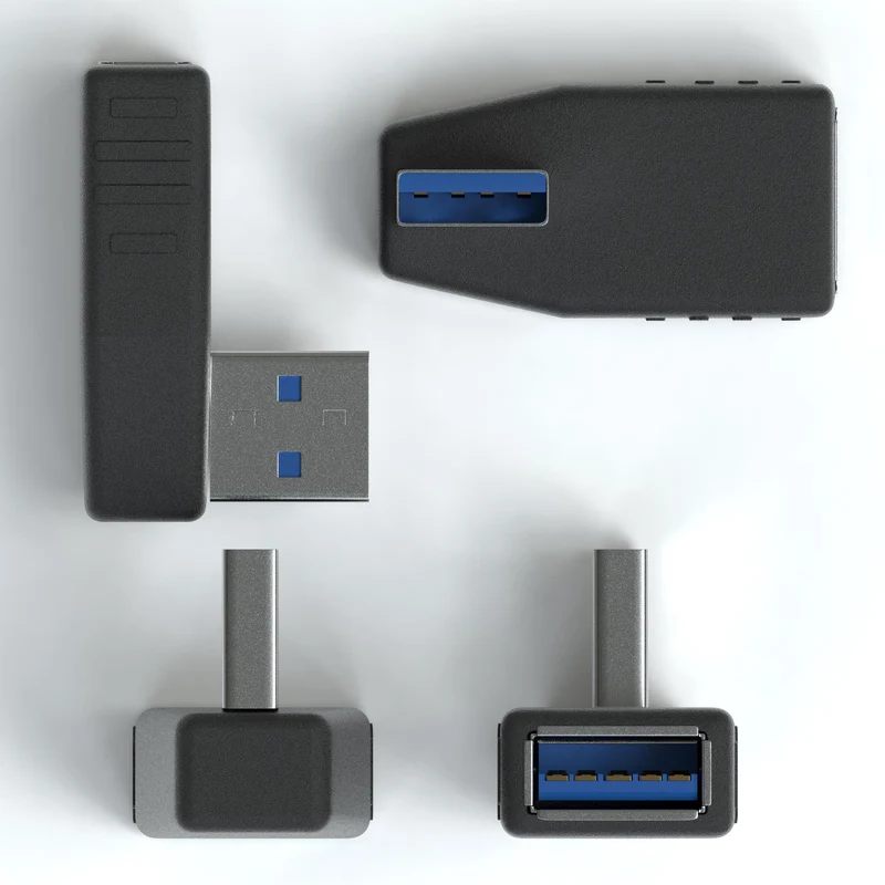 USB-A 3.0 Stecker 90° Links - USB-A 3.0 Buchse