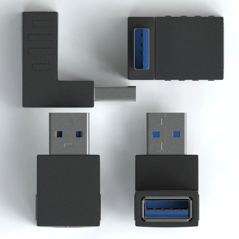 USB-A 3.0 Stecker auf USB-A 3.0 Buchse 270° Winkeladapter