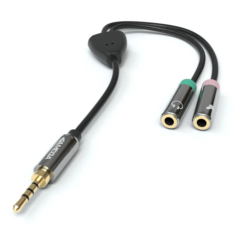 AUX Splitter - Stecker auf 1x Mic 1x Audio 0,2m