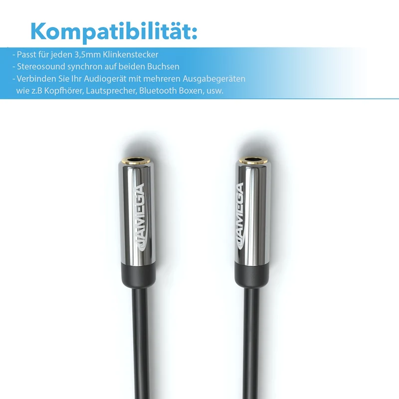 AUX Y-Adapter - Stecker auf 2x Buchse 0,2m