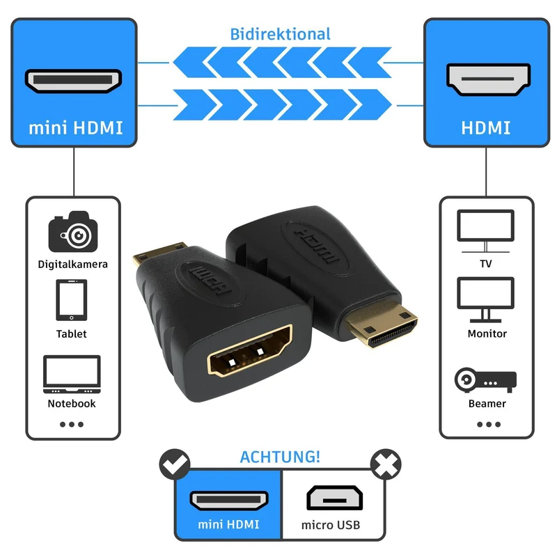 Mini HDMI Adapter / HDMI A zu HDMI C