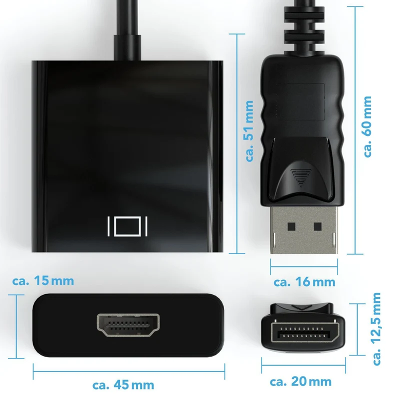 DisplayPort zu HDMI A Female Adapter - Schwarz
