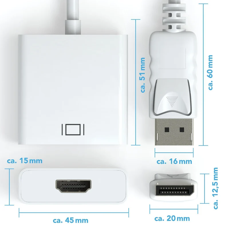 DisplayPort zu HDMI A Female Adapter - Weiß