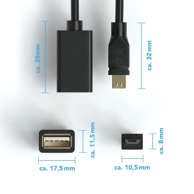USB Buchse zu Micro USB Stecker - OTG Adapter - 0,2m