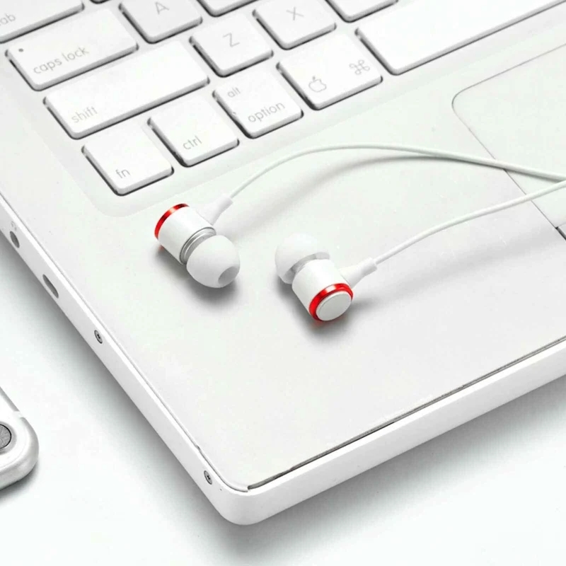 Mega Bass Premium In-Ear Earphone Headset Mic 3K-RSW9 Schwarz Weiss Rot + Bag