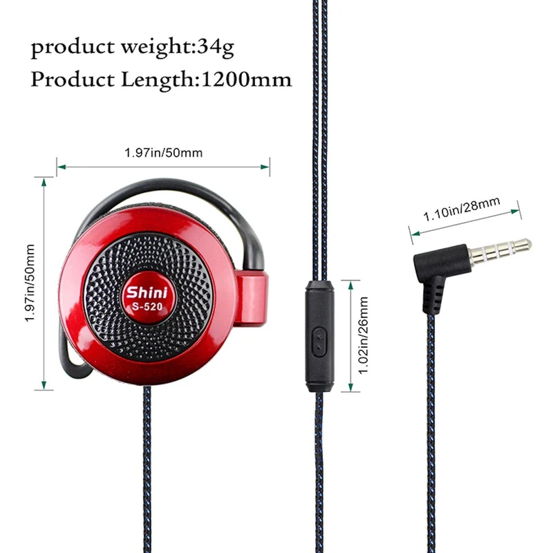 Shini S520 Sport Ohrbügel Kopfhörer Headset On-Ear Earphone Headphone Bass