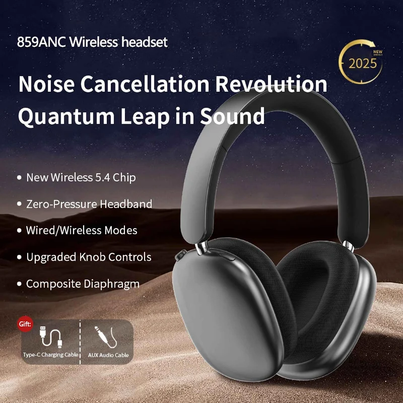 Bluetooth Over-Ear Kopfhörer mit ANC P859 – Kabellos, Bequem & Klarer Sound