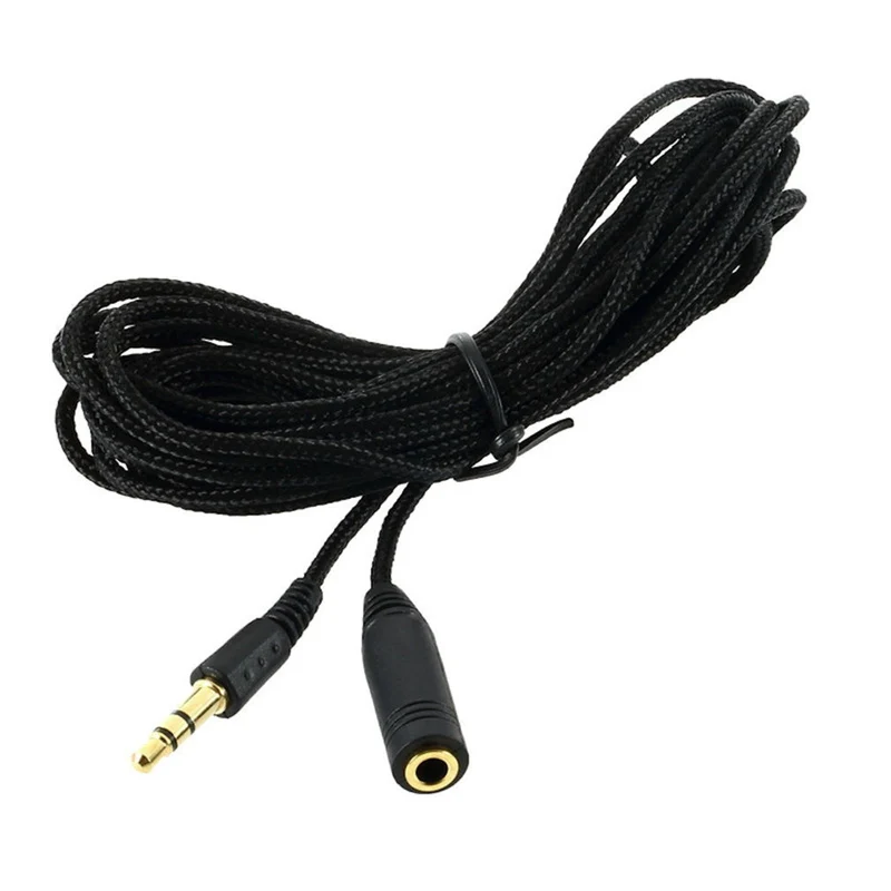 5m Audio Stereo Kopfhörer Verlängerungskabel 3,5mm Klinke Stecker > Buchse Stoff