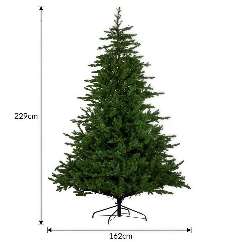 Christabelle 2.3m 7.5ft Bellewood Fir Christmas Tree Pre Lit Multi Function LED Foot Pedal Power Connect Hinged