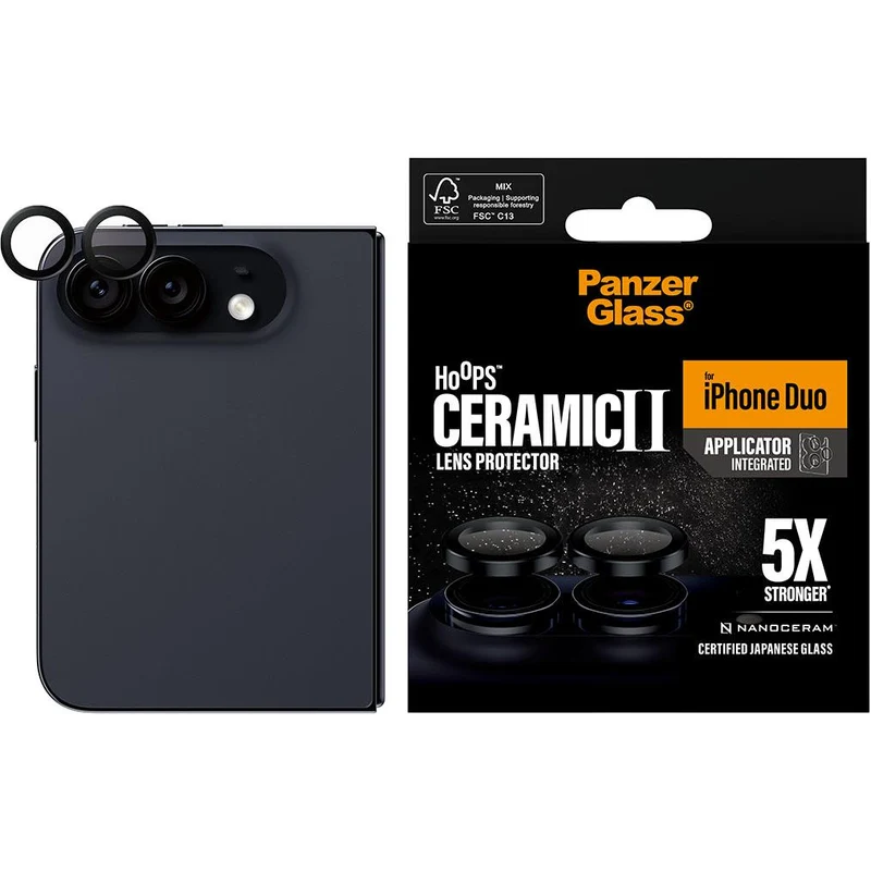 PanzerGlass Hoops Ceramic Camera Lens Protector for iPhone Duo