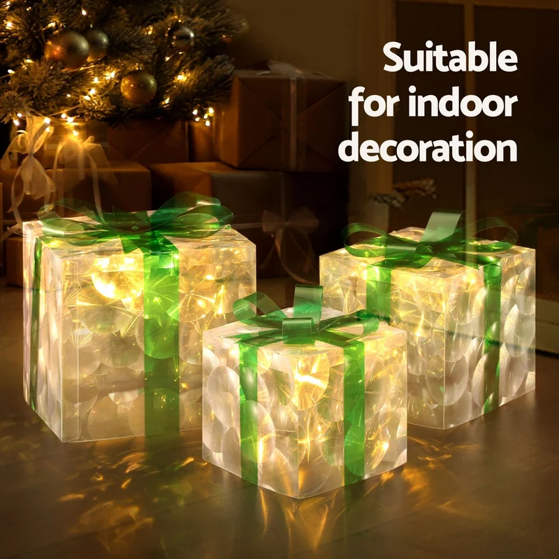 Jingle Jollys Christmas Lights 70 LED Fairy Light Gift Box 3pcs Decorations Set