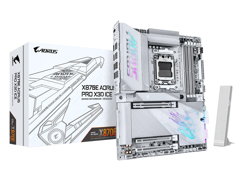Gigabyte X870E AORUS PRO X3D ICE AM5 Wi-Fi 7 ATX Motherboard
