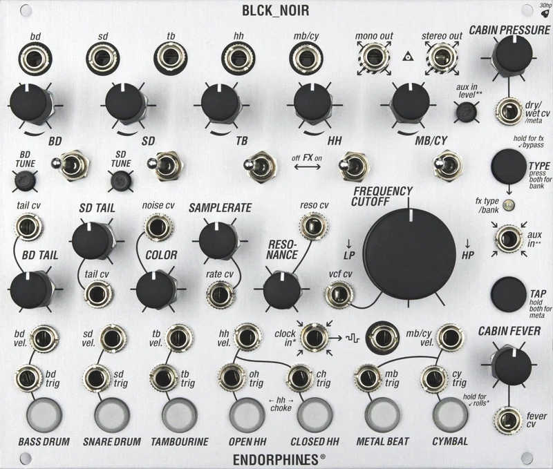 Endorphin.es BLCK_NOIR Drum Module Silver