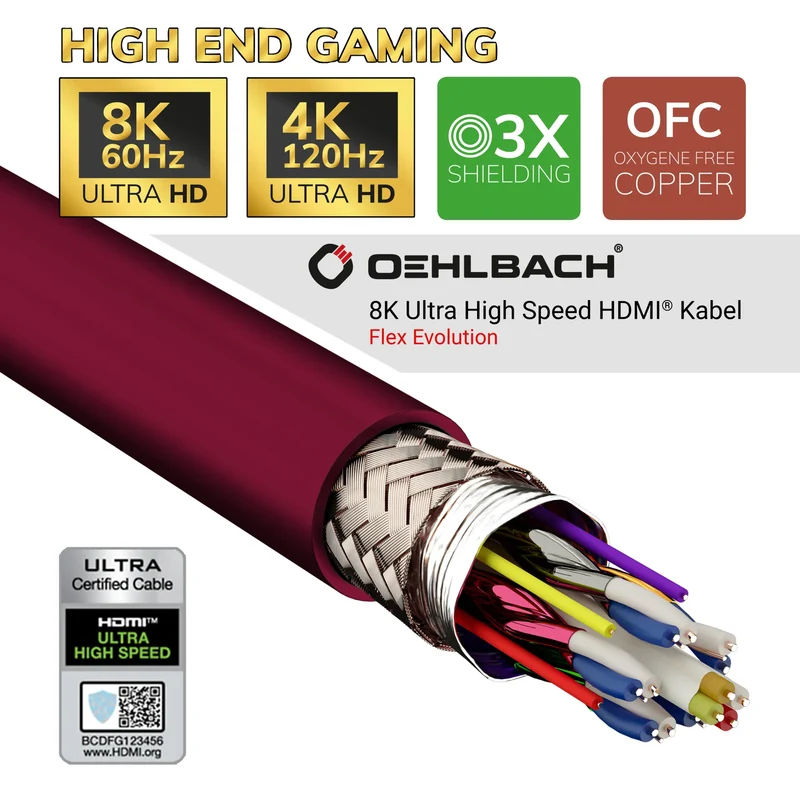 OEHLBACH Flex Evolution 2.1. Special Edition 50 Jahre Oehlbach UHD Ultra High-Speed HDMI® Kabel 8K
