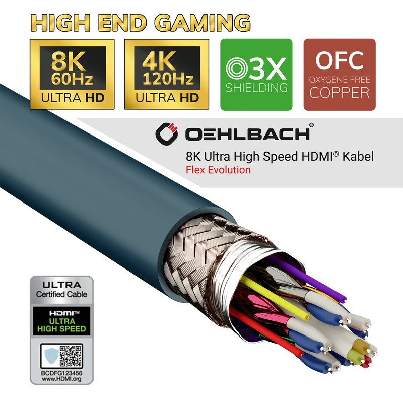 OEHLBACH Flex Evolution 2.1. UHD Ultra High-Speed HDMI® Kabel 8K