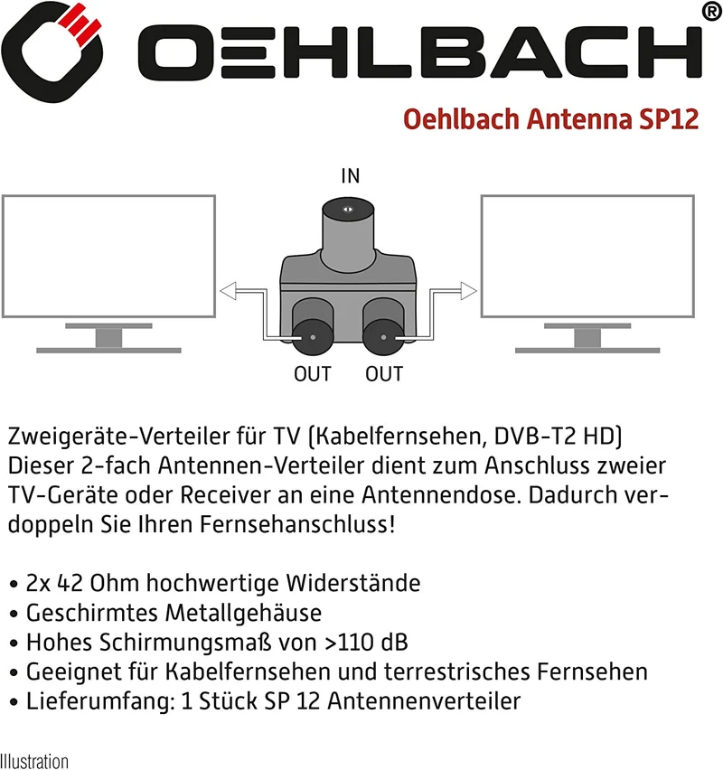 OEHLBACH Antenna SP 12 Antennenverteiler 1:2