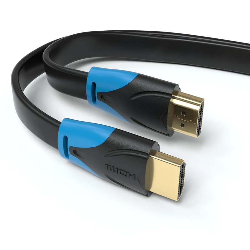 HDMI Kabel 1.4a _Flach_ - Plug schwarz/blau - Variation "eBW"