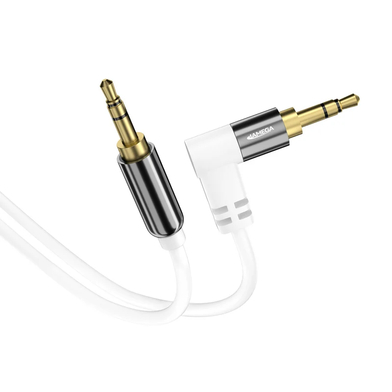 AUX Kabel 3,5mm 90° Winkel - *Weiß* - Variation