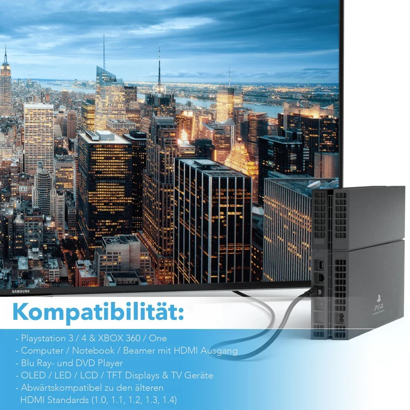 High-End HDMI 2.0 Kabel - Black Series - Variante "eBW"