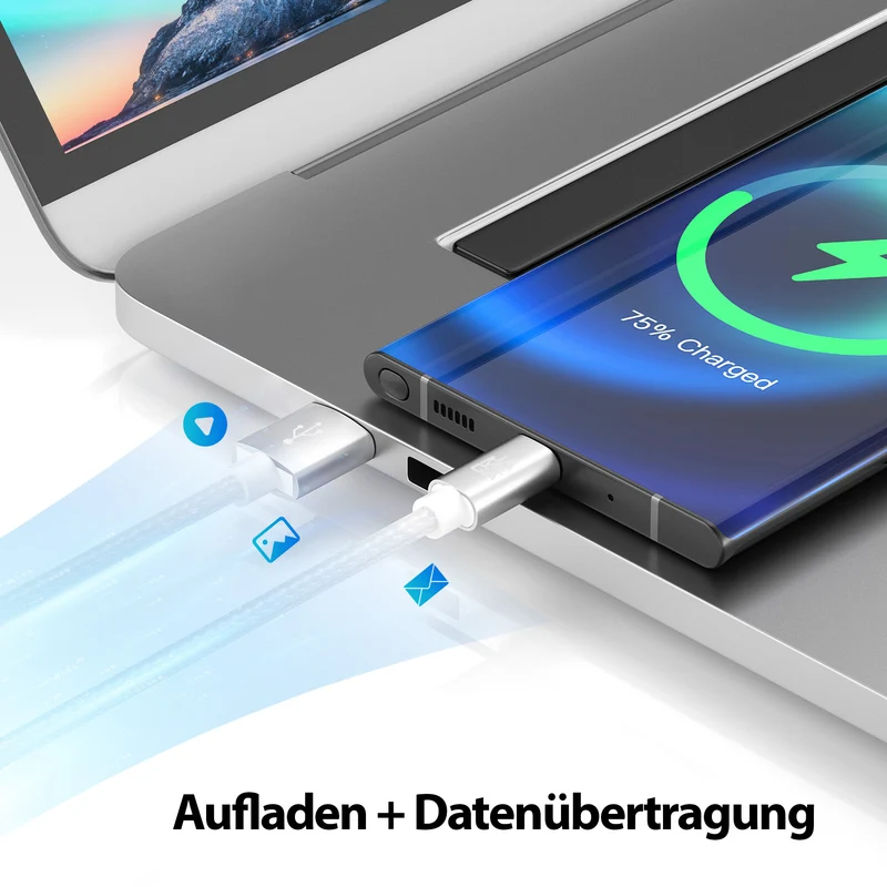 USB-C - USB A | Nylon + Metal Shell | *NEW MODEL* - White - Variante "eBW"