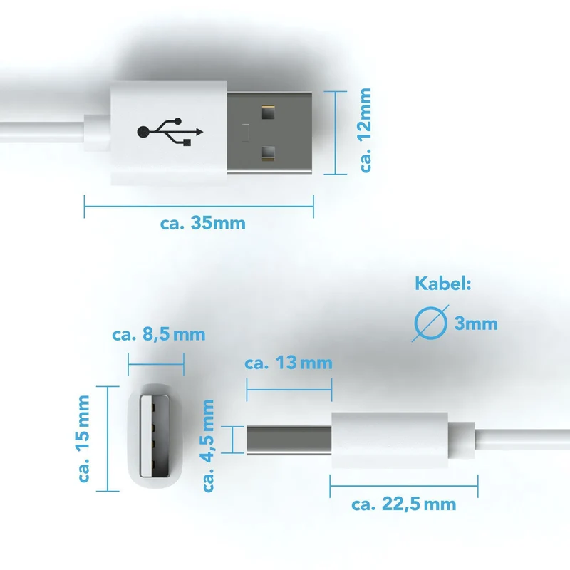 USB C Kabel | Unicolor | *NEW MODEL* - White - Variante "eBW"